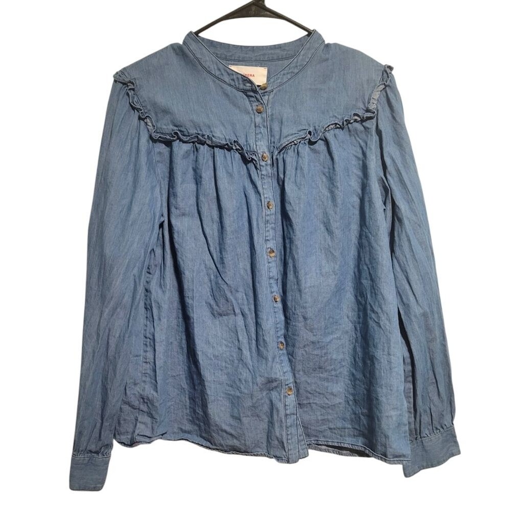 Xirena Ryann Button Up Top in Blue Stone Size Small